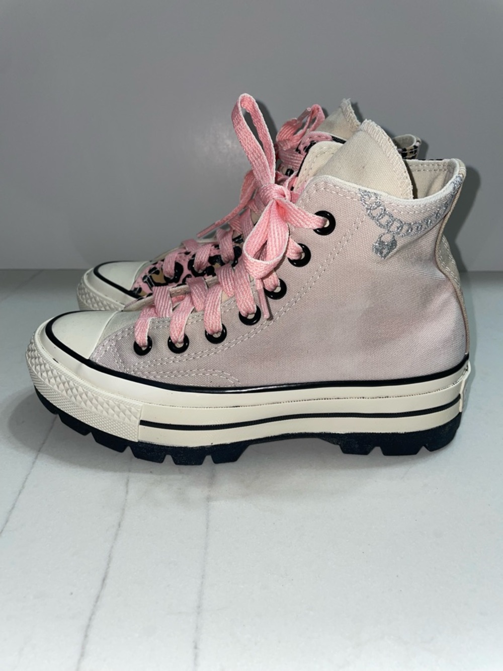 Converse Chuck Taylor All Star Cheetah Print High Top Sneakers Womens Size 6 - Picture 6 of 10